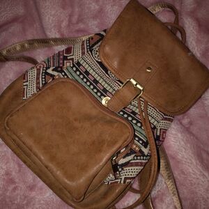 Chic Tan and Patterned Women's Backpack